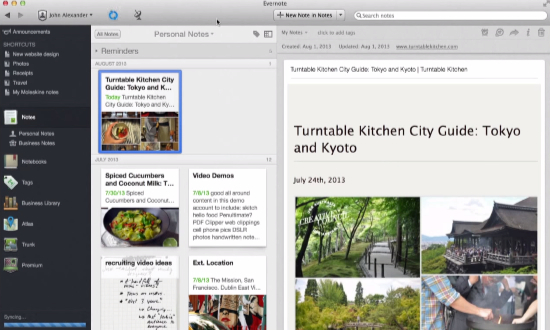 Evernote als digitales Notizbuch