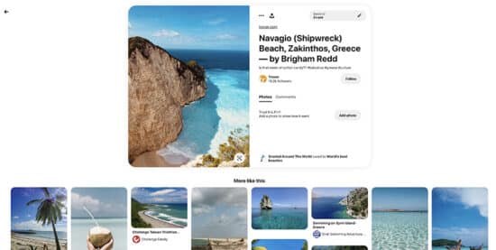 Abbildung: Suchergebnis auf Pinterest zum Thema „Strand“